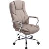 Poltrona ufficio MONTANA TESSUTO, specifica per persone in sovrappeso, resistenza fino a 150kg, in tessuto grigio talpa