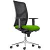 Sedia da Ufficio MILO, Base Metallica, In Tessuto Ignifugo Verde