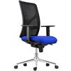Sedia da Ufficio MILO, Base Metallica, In Tessuto Ignifugo Blu