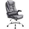 Poltrona da ufficio SAN ANTONIO, spessa imbottitura, resistente base in metallo, XXL, in pelle colore grigio