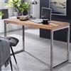 Scrivania di Design ARGOS, Artigianale, Gambe in Metallo, 120x76cm, Legno Massello color Rovere
