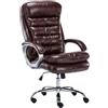 Poltrona per ufficio ACUNA, imbottitura doppia, base in metallo, fino a 235kg, in pelle bordeaux
