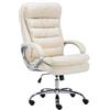 Poltrona per ufficio ACUNA, imbottitura doppia, base in metallo, fino a 235kg, in pelle color panna