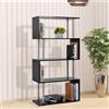 Libreria AMELIA, Moderna e Pratica, 80x30x145cm, Ferro e Legno, Colore Nero