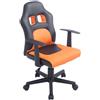Sedia Gaming per bambini GOKU, robusta e comoda, in pelle colore arancione/nero