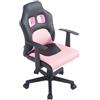 Sedia Gaming per bambini GOKU, robusta e comoda, in pelle colore rosa/nero