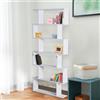 Libreria KEDER, Design Elegante, 80x23x192cm, in Legno Colore Bianco