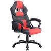 Poltrona Gaming LECLERC, Confortevole, Design Sportivo, in Pelle Nero/Rosso