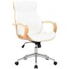 Sedia di Design MELINA, Elegante e Moderna, Struttura Legno Faggio, Seduta in Pelle Bianca