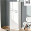Armadietto CLIO, Mensole Regolabili, 59x31x155cm, in Legno Bianco