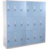 Armadietto EVELIN 18 Scomparti individuali con chiave, cm 180x180x50, colore azzurro