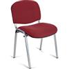 Sedia per sala conferenze MOBY BASE, colore bordeaux con gambe grigie