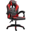 Sedia Gaming TESCO, Con Cuscini Lombare e Cervicale, in Pelle Nera e Rossa