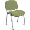 Sedia per sala conferenze MOBY BASE, colore verde con gambe grigie