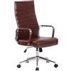 Sedia da Ufficio KOLMU, Design Accattivante, Struttura in Metallo, in Pelle, color Bordeaux