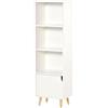 Libreria KONY, Stile Scandinavo, Elegante e Versatile, 40x30x129,5 cm, Legno Bianco