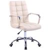 Poltrona da ufficio DELAN PRO, Design Moderno, Cuciture a Vista, Pelle Crema