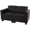 Divano modulare 2 posti LYON, design moderno, comodo, in similpelle nera