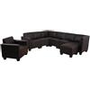 Set divani 6+1+1+1 modello LYON, design moderno, comodo, in similpelle nera