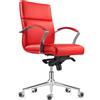 Sedia da Ufficio RABAT, Schienale Basso, Qualità e Design, in Pelle Rossa