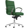 Sedia da Ufficio RABAT, Schienale Basso, in Pelle Verde