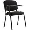 Sedia conferenze MOBY con SCRITTOIO, colore nero, gambe nere
