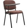 Sedia conferenze MOBY con SCRITTOIO, colore marrone, gambe nere