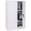 Armadio metallico SASKI 2 ANTE, cm 140x90x40, in Acciaio, colore Bianco