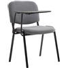 Sedia conferenze MOBY con SCRITTOIO, colore grigio, gambe nere