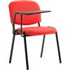 Sedia conferenze MOBY con SCRITTOIO, colore rosso, gambe nere