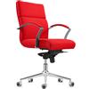 Poltrona per Ufficio RABAT, Schienale Basso, in Tessuto Rosso, Alta Qualità e Design