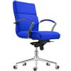 Poltrona per Ufficio RABAT, Schienale Basso, in Tessuto Blu, Alta Qualità e Design