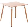 Tavolo da Appoggio BERGER, 80x80x75cm, Stile Nordico, in Legno, Ripiano Faggio