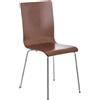 Sedia per sala attesa / eventi PERRY, gambe in metallo, seduta in legno, colore marrone