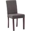 Sedia per Ospiti MITA TESSUTO, gambe in legno marrone, seduta in tessuto grigio scuro