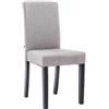 Sedia per Ospiti MITA TESSUTO, gambe in legno nero, seduta in tessuto grigio chiaro