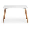 Tavolo per PC MISKE, 120x80cm, in Legno, Ripiano in Acciaio Bianco