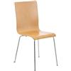 Sedia per sala attesa / eventi PERRY, gambe in metallo, seduta in legno, color faggio