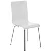 Sedia per sala attesa / eventi PERRY, gambe in metallo, seduta in legno, colore bianco