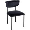 Sedia Sala Attesa / Riunioni TUCKER, Struttura in Metallo Nero, in Velluto Nero