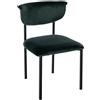 Sedia Sala Attesa / Riunioni TUCKER, Struttura in Metallo Nero, in Velluto Verde