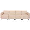 Divano modulare 4 posti LYON, design moderno, comodo, in similpelle panna