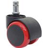 5x Ruote BLADE, 11mm/50mm, Fino 150kg, Apposite per Sedie da ufficio, Rosso