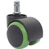 5x Ruote BLADE, 11mm/50mm, Fino 150kg, Apposite per Sedie da ufficio, Verde