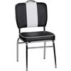 Sedia per sala conferenze ELVIS, pratica e comoda, stile vintage. Struttura in acciaio, in nero e bianco.