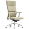 Poltrona Direzionale MONZA, Elegante e Di Classe, Confortevole, Struttura in Metallo, Vera Pelle, Crema