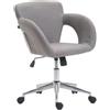 Sedia / Sgabello da ufficio CAMILLO STOFFA, Comoda Imbottitura con Braccioli, color Grigio