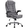 Poltrona Ufficio SAN ANTONIO TESSUTO, Imbottitura spessa, Base cromata, Fino a 150kg, color PannaPoltrona Ufficio SAN ANTONIO TESSUTO, Imbottitura spessa, Base cromata, Fino a 150kg, color Grigio
