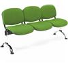 Panca Sala d'Attesa a 3 Posti MOBY BASE, Tessuto Verde Lime