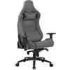 Poltrona Gaming KAREN, Confortevole, Sostegno Lombare e Cervicale, Vera Pelle, Grigio